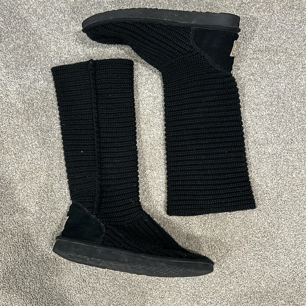 UGG Black Crochet Boots - size 8